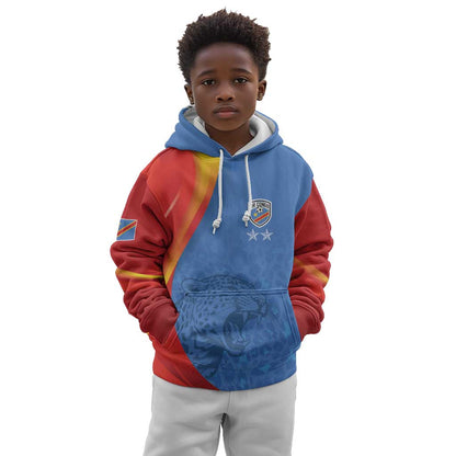 DR Congo Football 2026 Custom Kid Hoodie Les Leopards - Glory Upon Glory - African Pride