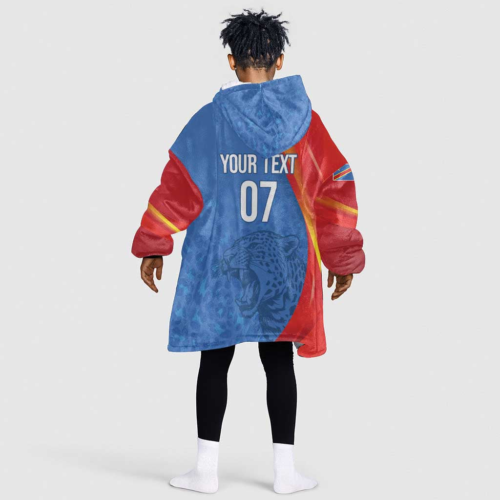 DR Congo Football 2026 Custom Kid Wearable Blanket Hoodie Les Leopards - Glory Upon Glory - African Pride