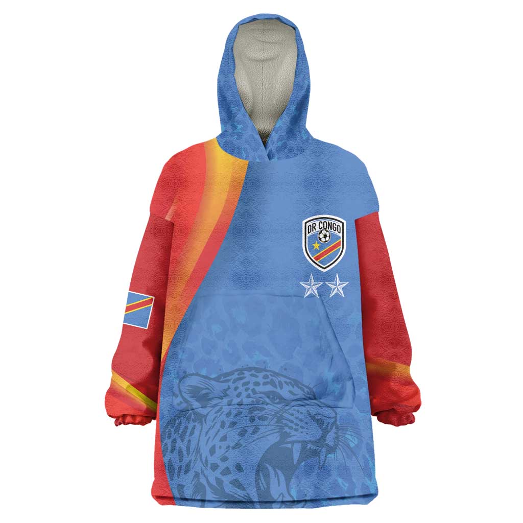 DR Congo Football 2026 Custom Kid Wearable Blanket Hoodie Les Leopards - Glory Upon Glory - African Pride