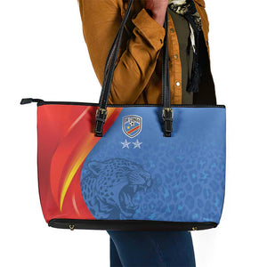 DR Congo Football 2026 Leather Tote Bag Les Leopards - Glory Upon Glory - African Pride
