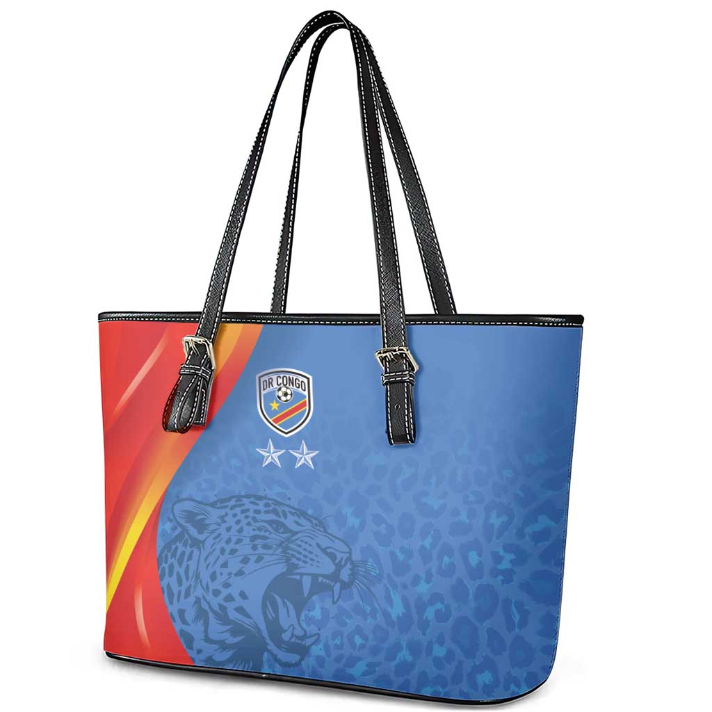 DR Congo Football 2026 Leather Tote Bag Les Leopards - Glory Upon Glory - African Pride
