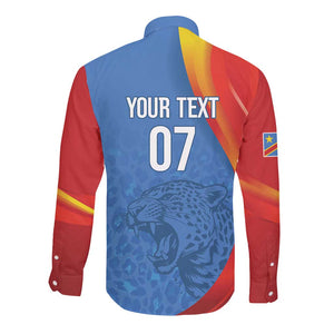 DR Congo Football 2026 Custom Long Sleeve Button Shirt Les Leopards - Glory Upon Glory - African Pride