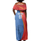 DR Congo Football 2026 Custom Off Shoulder Maxi Dress Les Leopards - Glory Upon Glory - African Pride