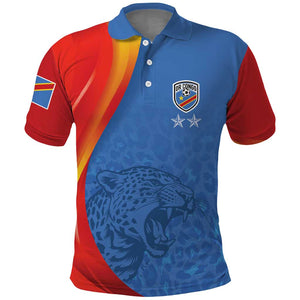 DR Congo Football 2026 Custom Polo Shirt Les Leopards - Glory Upon Glory LT7