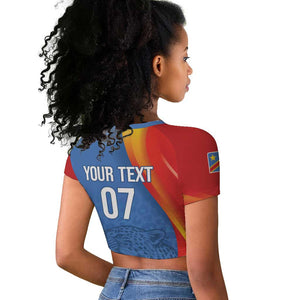 DR Congo Football 2026 Custom Raglan Cropped T shirt Les Leopards - Glory Upon Glory LT7