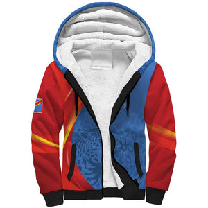 DR Congo Football 2026 Custom Sherpa Hoodie Les Leopards - Glory Upon Glory - African Pride