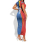 DR Congo Football 2026 Custom Short Sleeve Bodycon Dress Les Leopards - Glory Upon Glory LT7