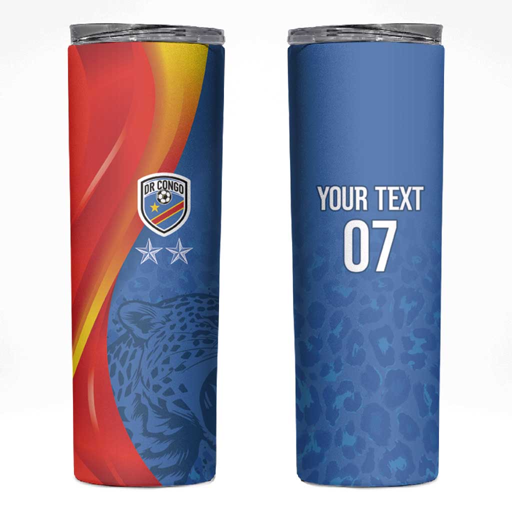 DR Congo Football 2026 Custom Skinny Tumbler Les Leopards - Glory Upon Glory - African Pride