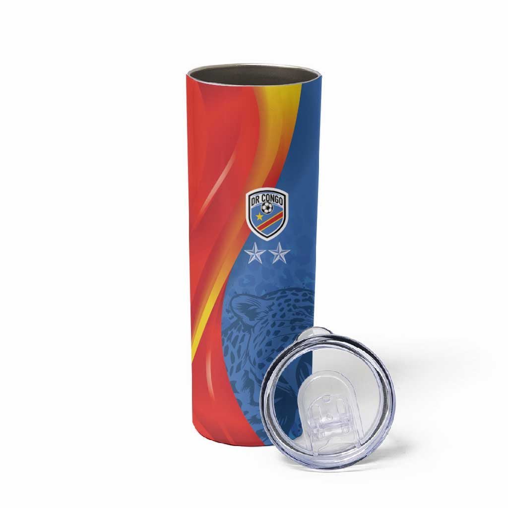 DR Congo Football 2026 Custom Skinny Tumbler Les Leopards - Glory Upon Glory - African Pride