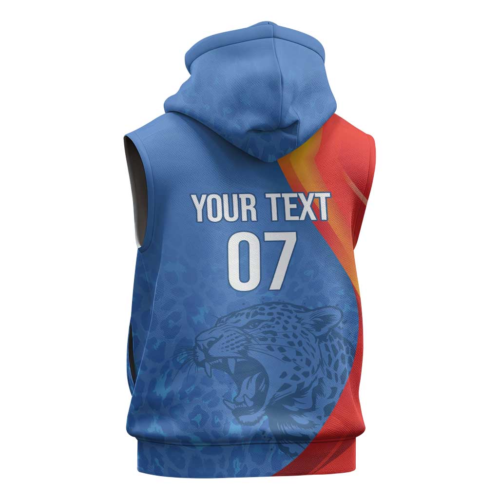 DR Congo Football 2026 Custom Sleeveless Zip Hoodie Les Leopards - Glory Upon Glory - African Pride