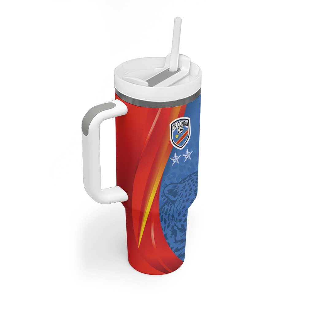 DR Congo Football 2026 Custom Tumbler With Handle Les Leopards - Glory Upon Glory - African Pride