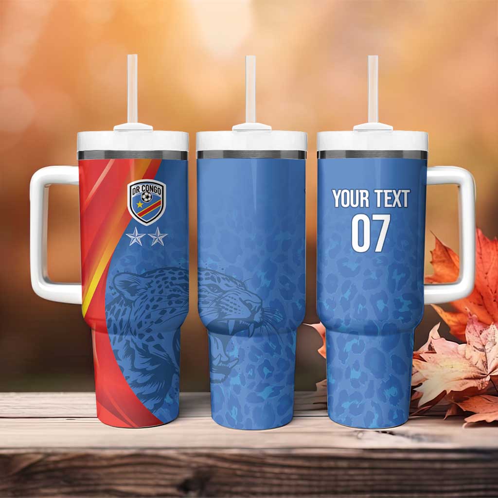 DR Congo Football 2026 Custom Tumbler With Handle Les Leopards - Glory Upon Glory - African Pride