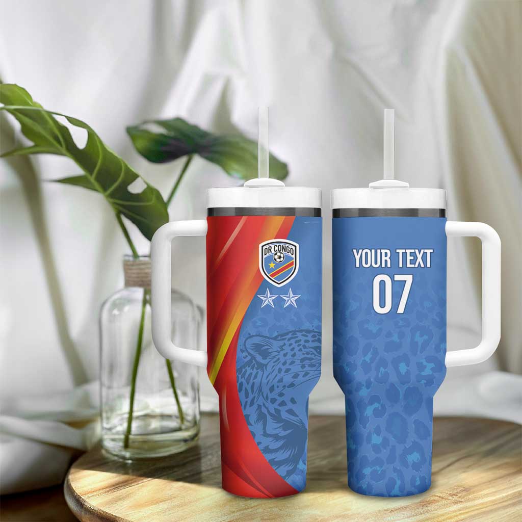 DR Congo Football 2026 Custom Tumbler With Handle Les Leopards - Glory Upon Glory - African Pride