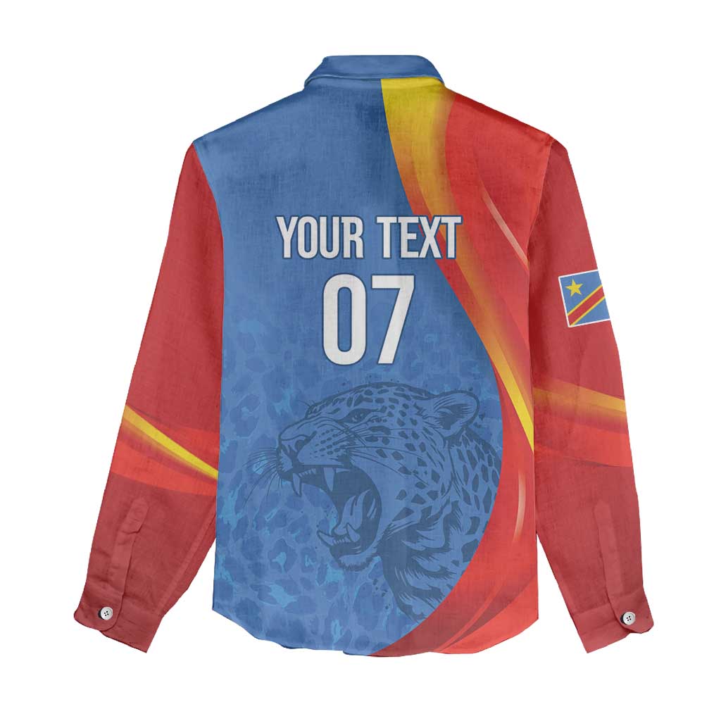 DR Congo Football 2026 Custom Women Casual Shirt Les Leopards - Glory Upon Glory - African Pride