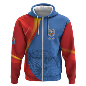 DR Congo Football 2026 Custom Zip Hoodie Les Leopards - Glory Upon Glory - African Pride