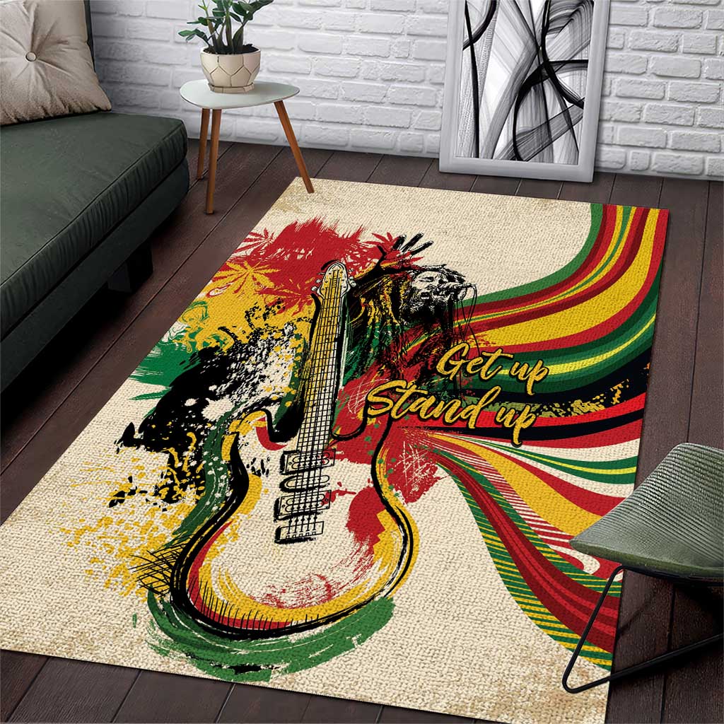 Reggae Soul B.Marley Grungy Area Rug Get Up Stand Up - African Pride
