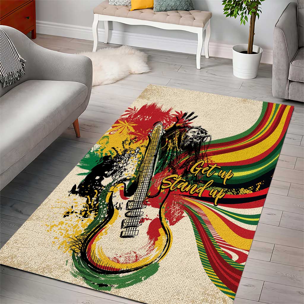 Reggae Soul B.Marley Grungy Area Rug Get Up Stand Up - African Pride