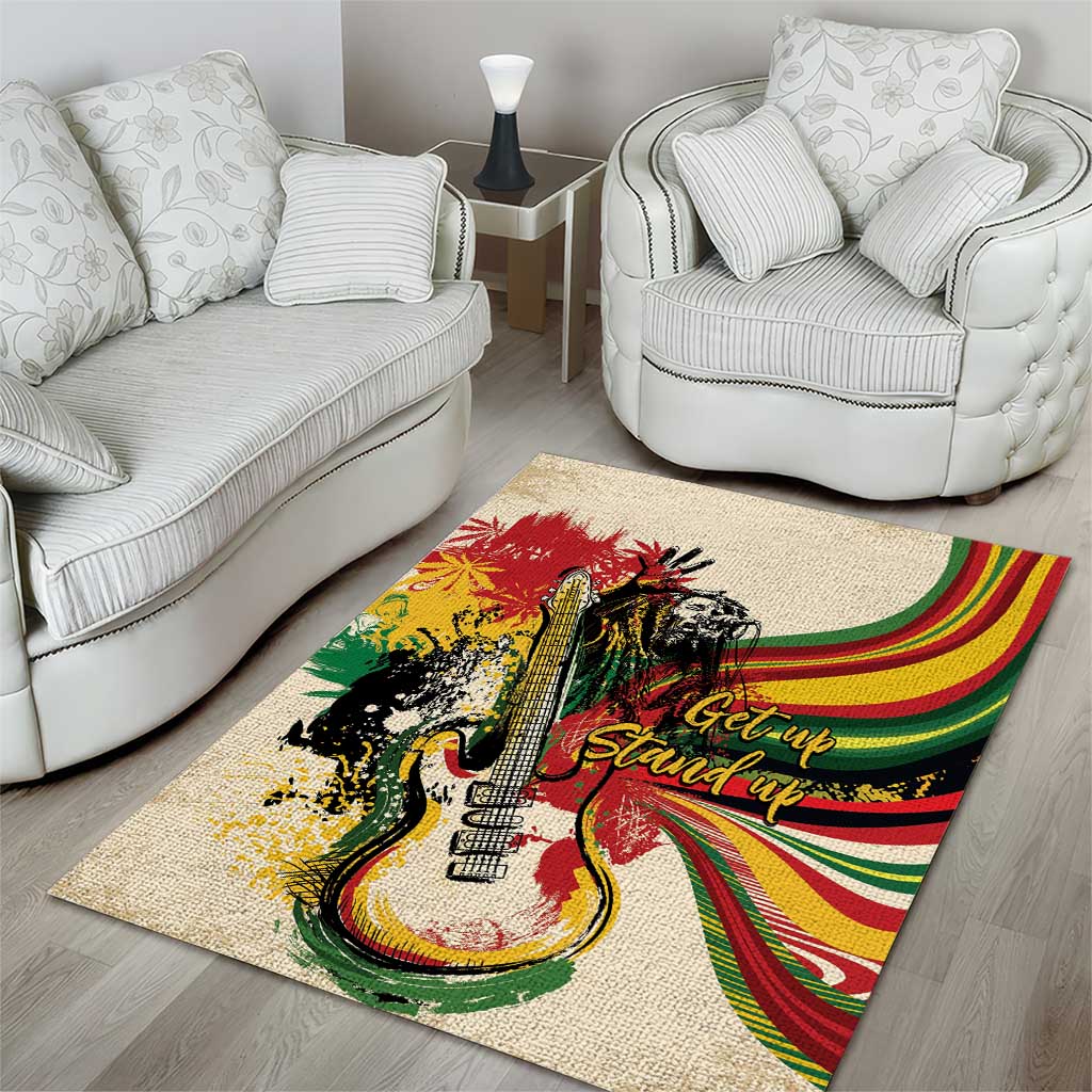 Reggae Soul B.Marley Grungy Area Rug Get Up Stand Up - African Pride