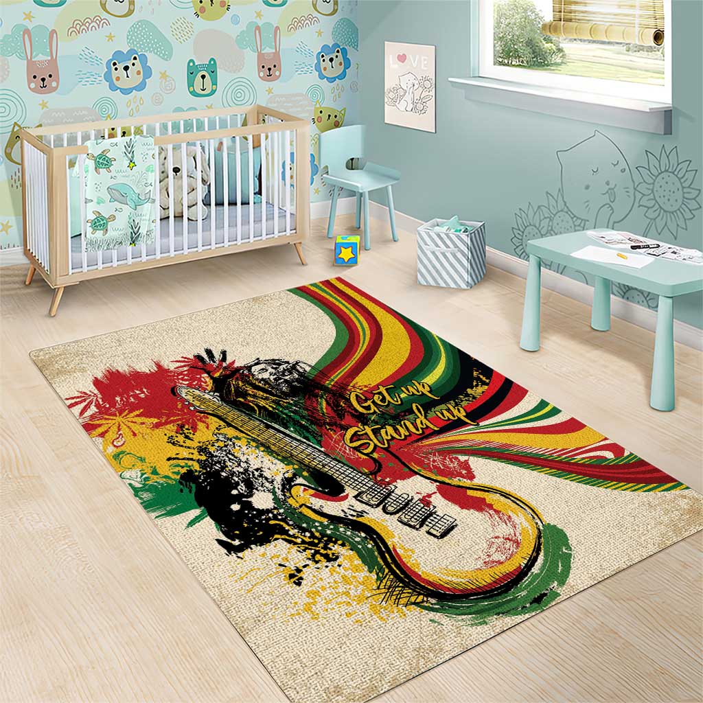 Reggae Soul B.Marley Grungy Area Rug Get Up Stand Up - African Pride