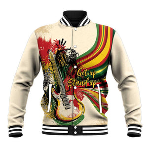 Reggae Soul B.Marley Grungy Baseball Jacket Get Up Stand Up - African Pride