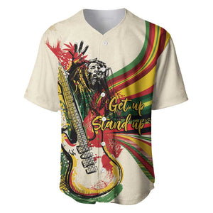 Reggae Soul B.Marley Grungy Baseball Jersey Get Up Stand Up - African Pride