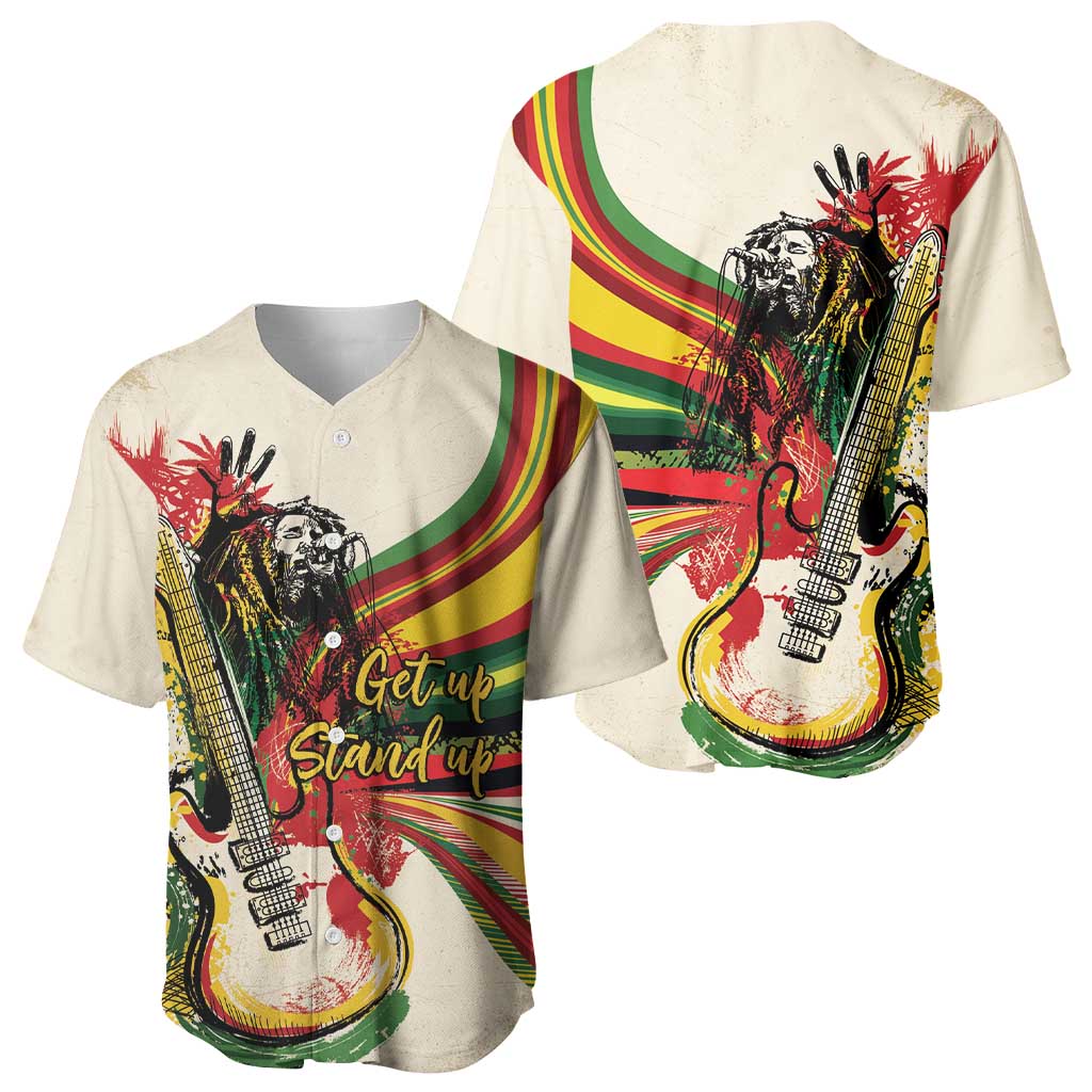 Reggae Soul B.Marley Grungy Baseball Jersey Get Up Stand Up - African Pride