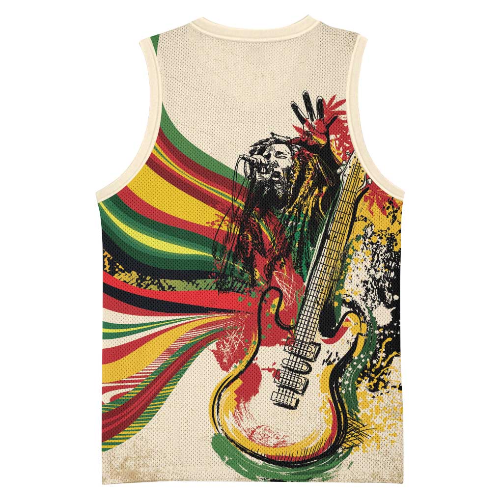 Reggae Soul B.Marley Grungy Basketball Jersey Get Up Stand Up - African Pride