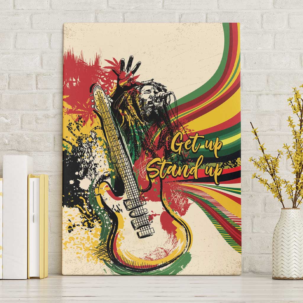 Reggae Soul B.Marley Grungy Canvas Wall Art Get Up Stand Up - African Pride