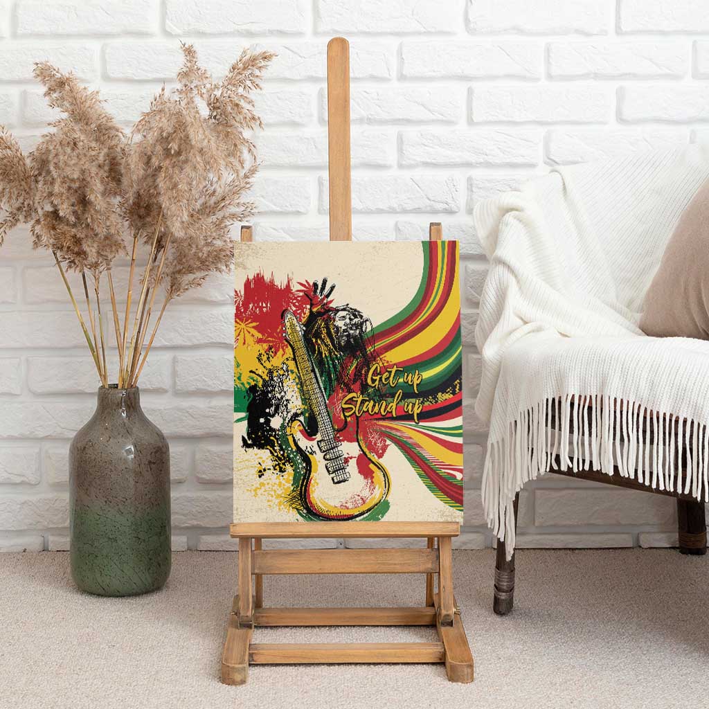 Reggae Soul B.Marley Grungy Canvas Wall Art Get Up Stand Up - African Pride