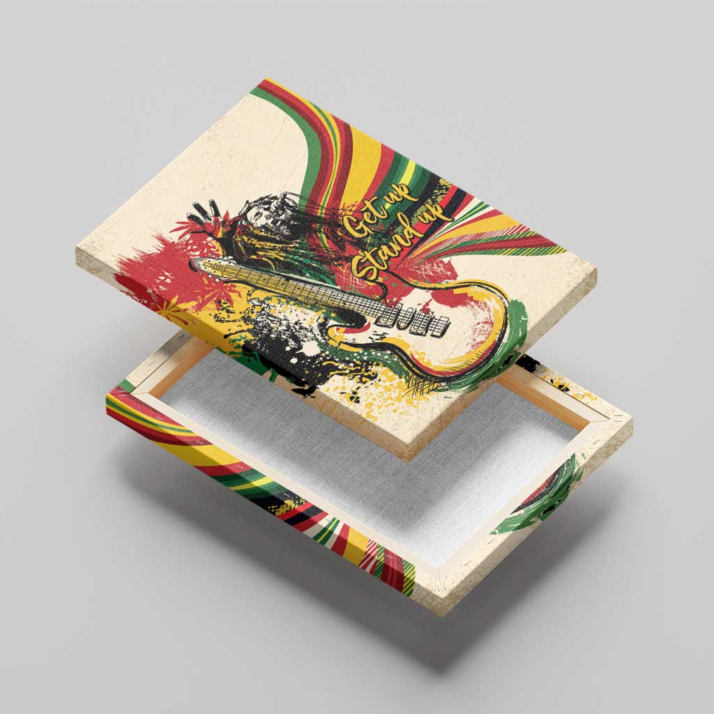Reggae Soul B.Marley Grungy Canvas Wall Art Get Up Stand Up - African Pride