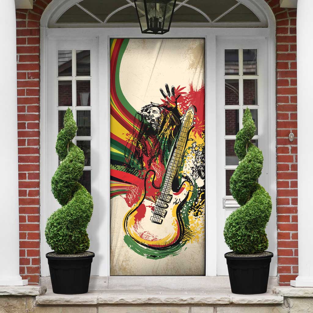Reggae Soul B.Marley Grungy Door Cover Get Up Stand Up - African Pride