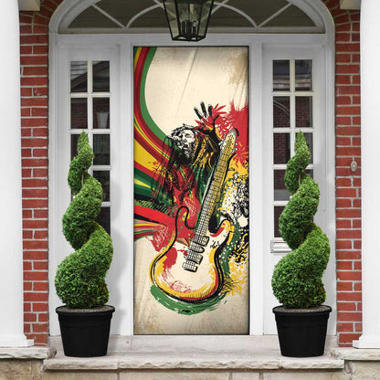 Reggae Soul B.Marley Grungy Door Cover Get Up Stand Up - African Pride