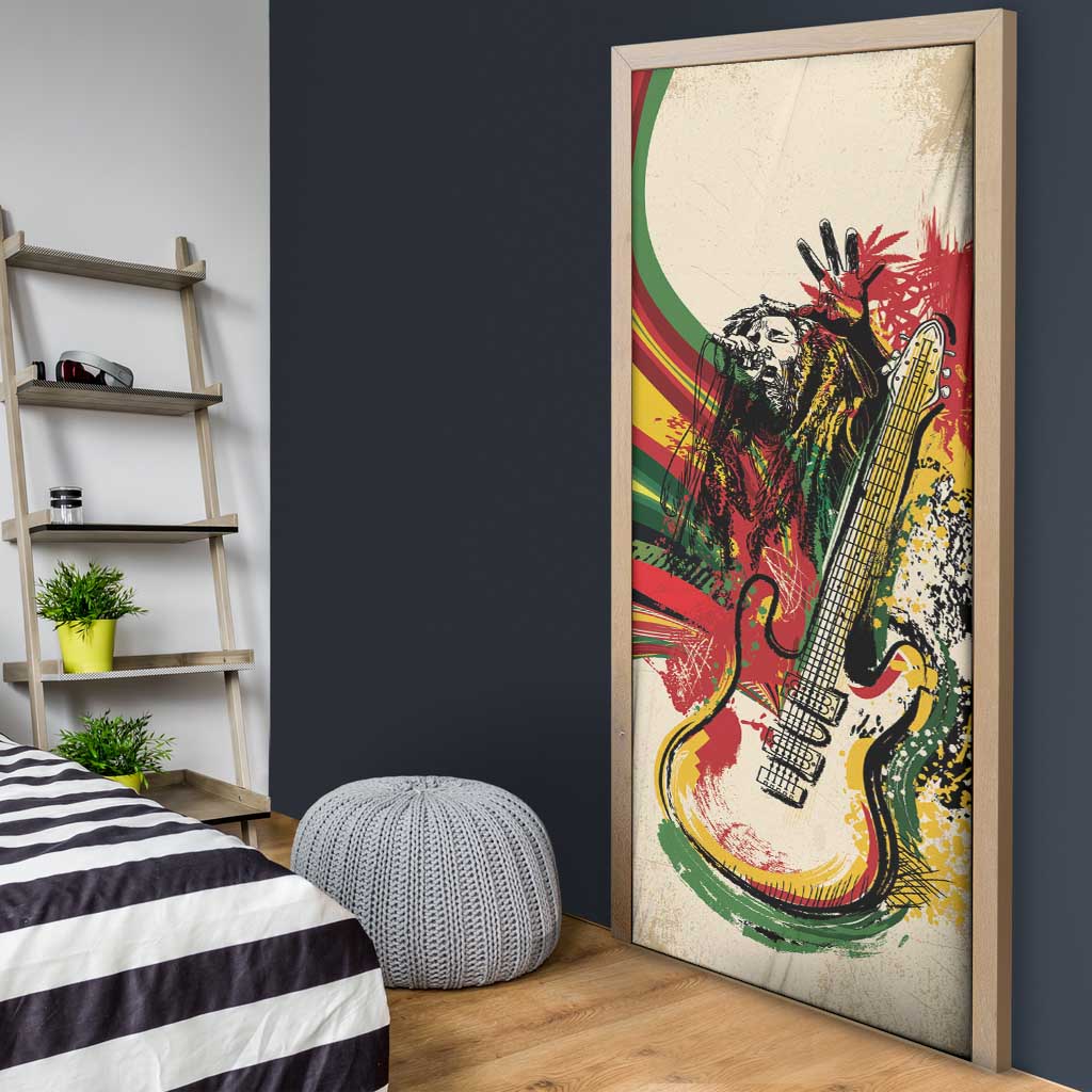 Reggae Soul B.Marley Grungy Door Cover Get Up Stand Up - African Pride