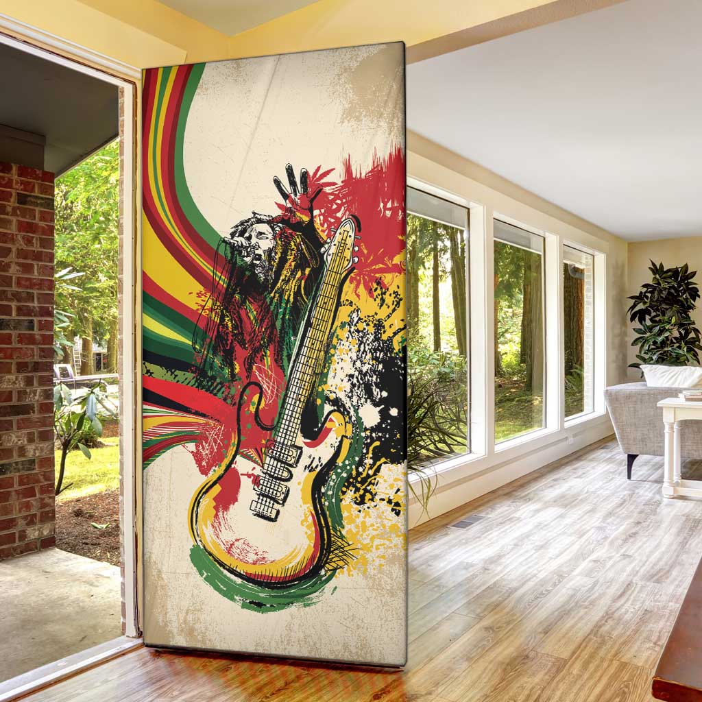 Reggae Soul B.Marley Grungy Door Cover Get Up Stand Up - African Pride