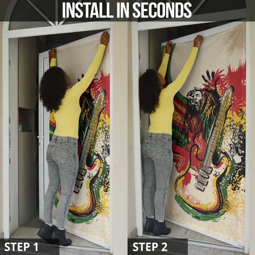 Reggae Soul B.Marley Grungy Door Cover Get Up Stand Up - African Pride