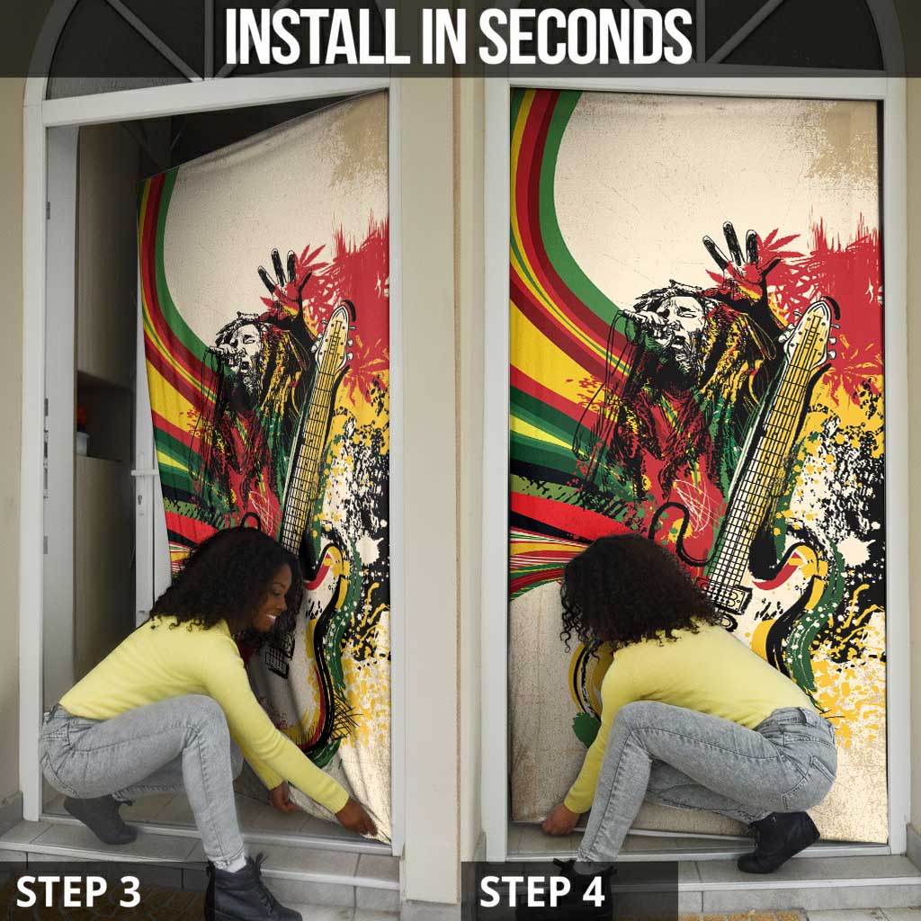 Reggae Soul B.Marley Grungy Door Cover Get Up Stand Up - African Pride