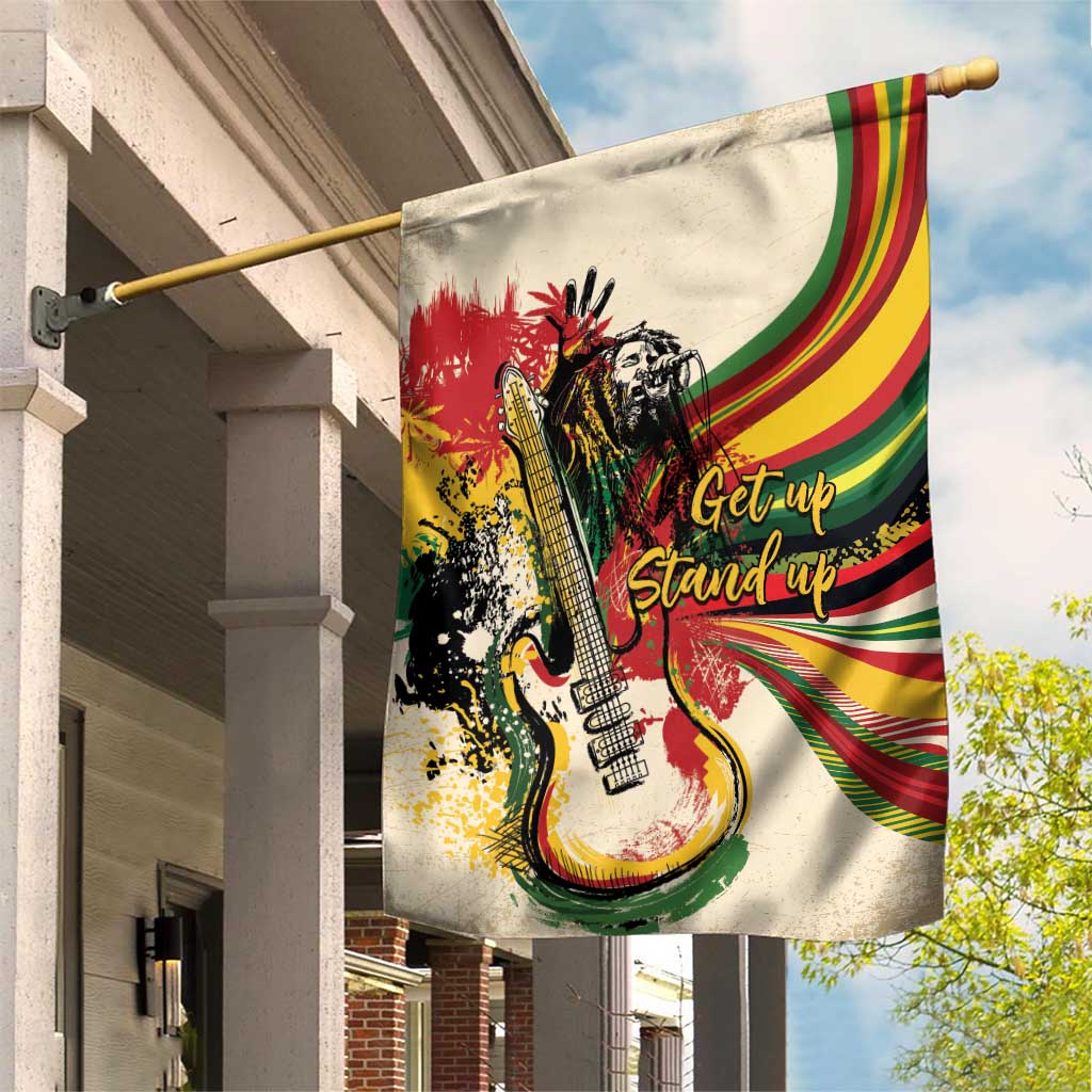 Reggae Soul B.Marley Grungy Garden Flag Get Up Stand Up - African Pride