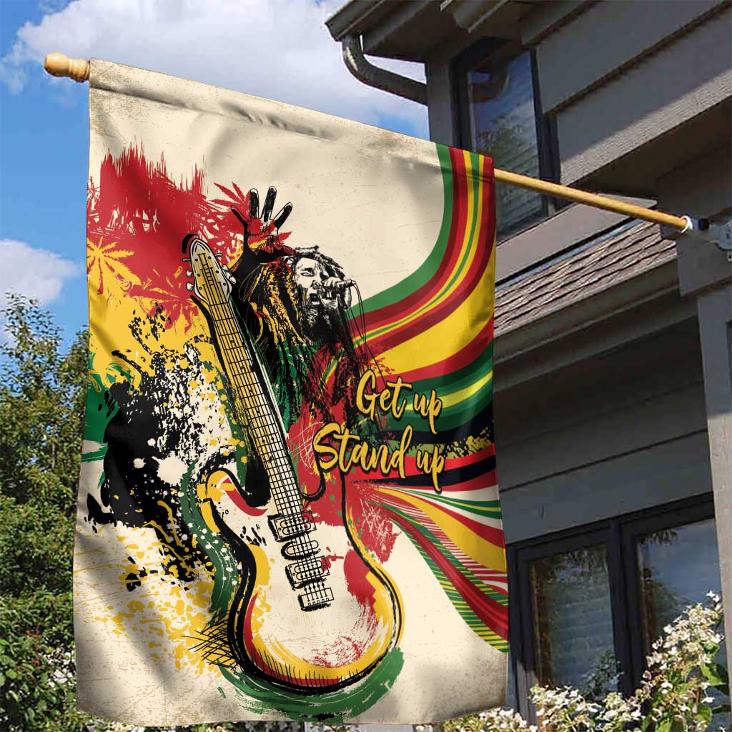 Reggae Soul B.Marley Grungy Garden Flag Get Up Stand Up - African Pride