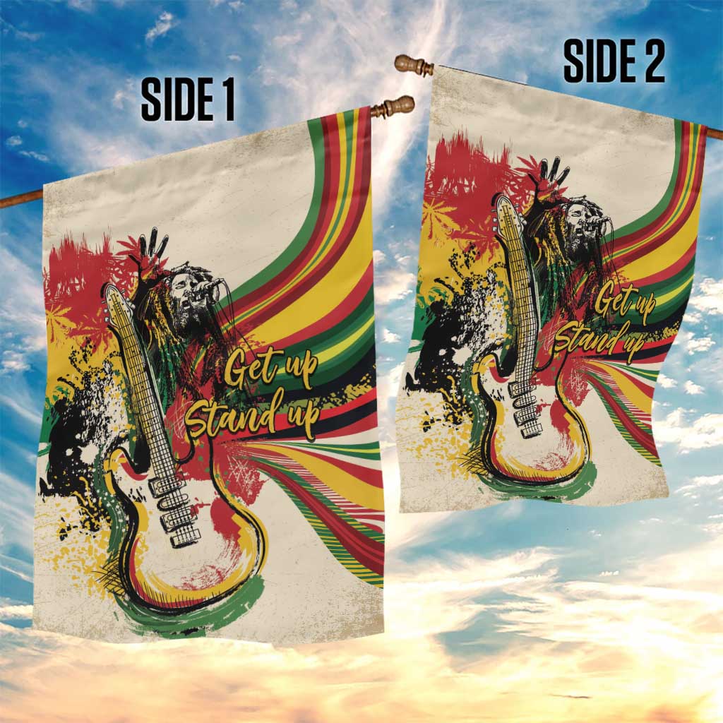 Reggae Soul B.Marley Grungy Garden Flag Get Up Stand Up - African Pride