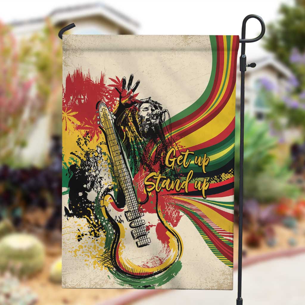 Reggae Soul B.Marley Grungy Garden Flag Get Up Stand Up - African Pride