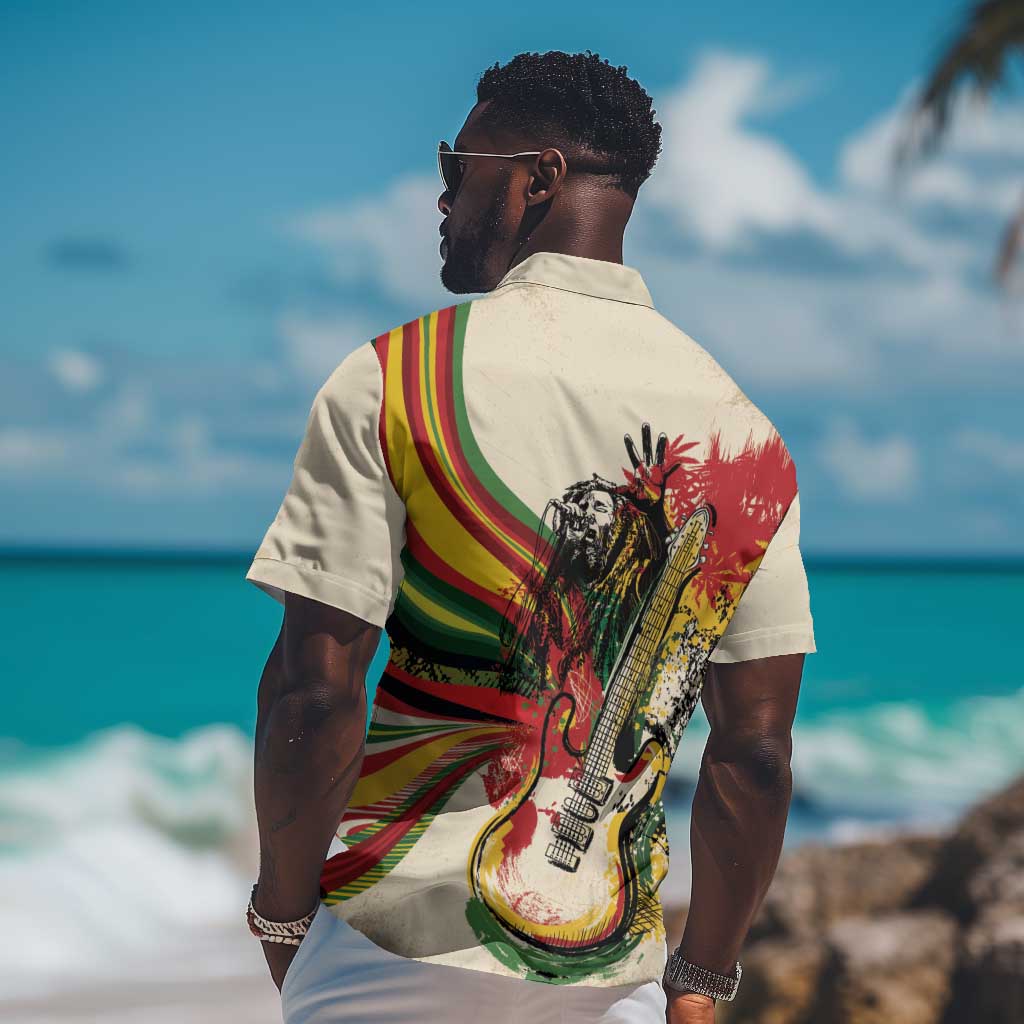 Reggae Soul B.Marley Grungy Hawaiian Shirt Get Up Stand Up - African Pride