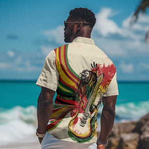 Reggae Soul B.Marley Grungy Hawaiian Shirt Get Up Stand Up - African Pride