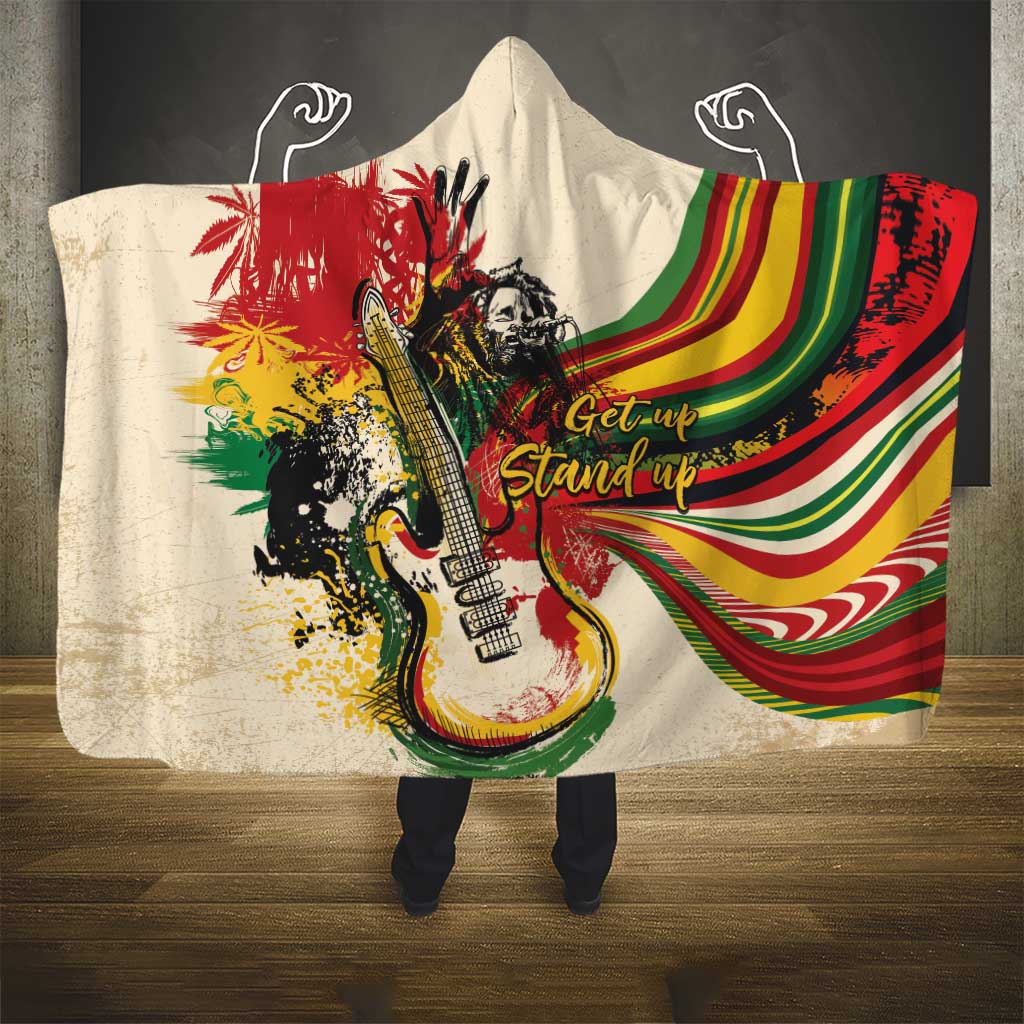 Reggae Soul B.Marley Grungy Hooded Blanket Get Up Stand Up - African Pride