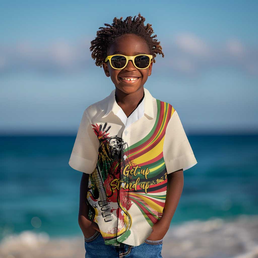 Reggae Soul B.Marley Grungy Kid Hawaiian Shirt Get Up Stand Up - African Pride