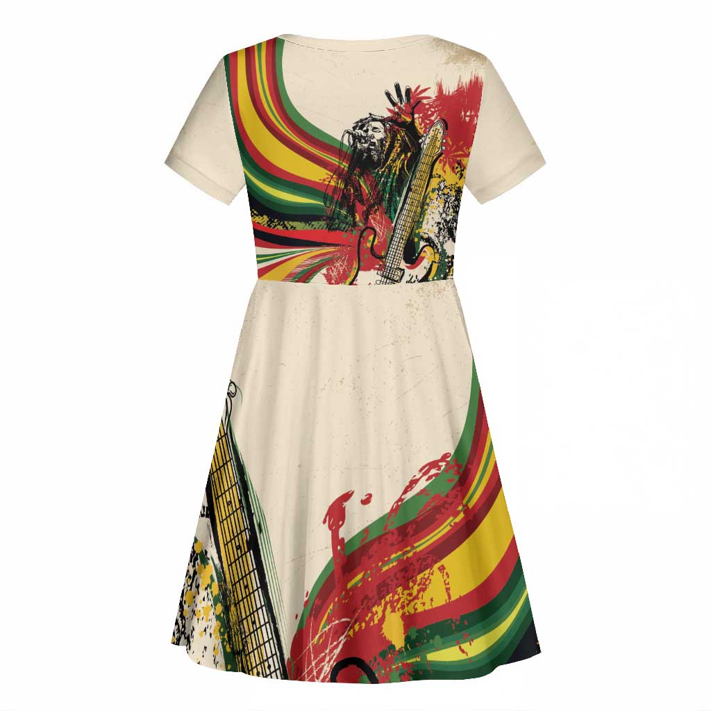 Reggae Soul B.Marley Grungy Kid Short Sleeve Dress Get Up Stand Up - African Pride