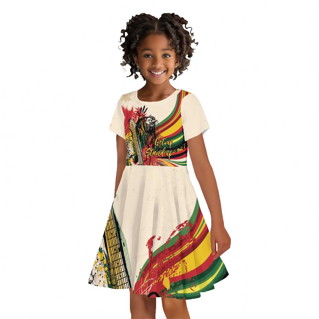 Reggae Soul B.Marley Grungy Kid Short Sleeve Dress Get Up Stand Up - African Pride