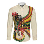 Reggae Soul B.Marley Grungy Long Sleeve Button Shirt Get Up Stand Up - African Pride