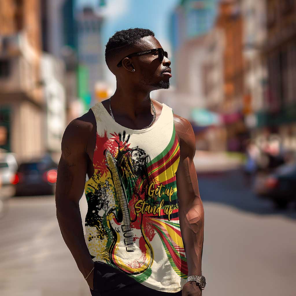Reggae Soul B.Marley Grungy Men Tank Top Get Up Stand Up - African Pride