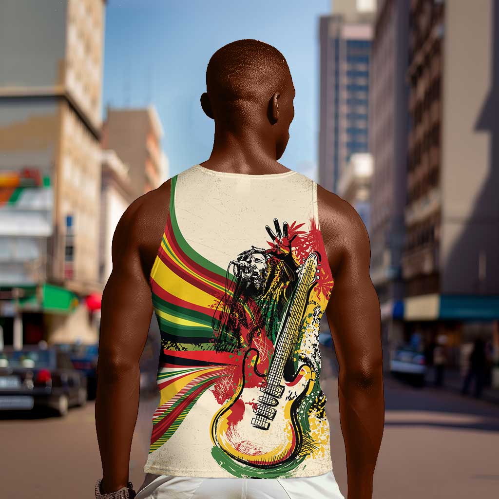 Reggae Soul B.Marley Grungy Men Tank Top Get Up Stand Up - African Pride