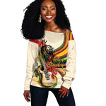 Reggae Soul B.Marley Grungy Off Shoulder Sweater Get Up Stand Up - African Pride